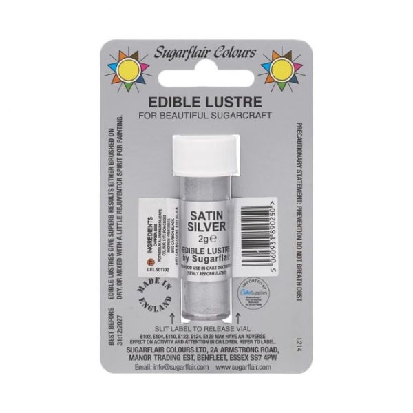 Edible Lustre - Satin Silver - E171 Free